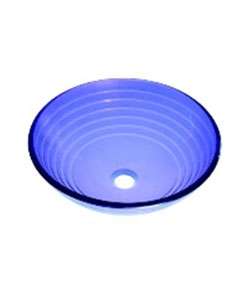 DeNovo Breza Cobalt Round Glass Vessel Sink  