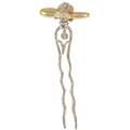   evening silver yellow fw pearl and crystal hairpin today $ 28 04