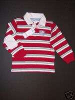 NWT Gymboree Sailing Club Red Striped Rugby Shirt 12 18  
