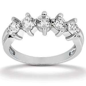  1.00 ct TTW ladys Round Cut Diamond Wedding Band Ring in 