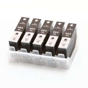 5pk HP 564 XL Black Ink Cartridge CB321WN With Chip  