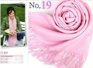   Cashmere Silk Solid Long Scarf Soft Shawl Wrap Hot 35 Colors U Pick