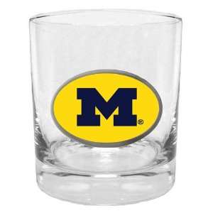   Wolverines NCAA Team Logo Double Rocks Glass