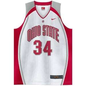  Nike Elite Ohio State Buckeyes #34 White Pro Revolution Basketball 