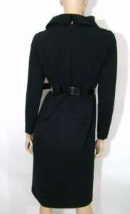 Celine K Black Long Sleeve Pencil Skirt Career Dress 2  