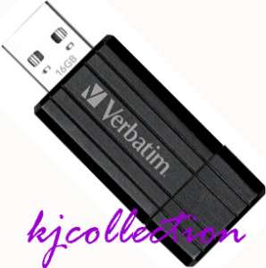 Verbatim 16GB USB Flash Drive Pen Stick BLACK Pinstripe  