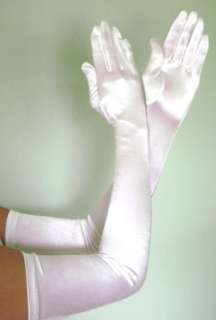 OPERA LONG Length Stretch SATIN Gloves WHITE  