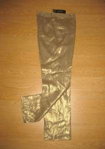 RALPH LAUREN WOMENS GOLD 100% LINEN DRESS PANTS 6 NWT  