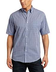 Van Heusen Mens CVC Wrinkle Free Small Grid Shirt