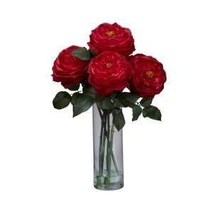  Fancy Rose with Cylinder Vase Silk Flower Arrangement 