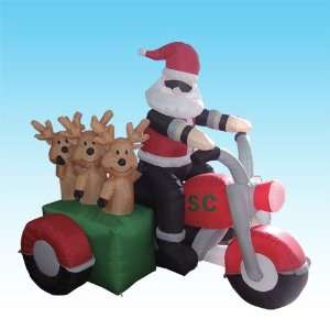   Driving Motorcycle + 3 Reindeers Party Decoration
