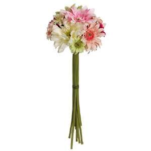  22.5 Gerbera Daisy Silk Flower Bouquet  Pink/Green (case 