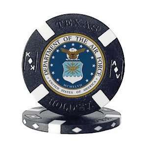   FORCE Seal on Black Big Slick Texas Holdem Chip