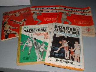 Vintage lot of 5 BASKETBALL BOOKS from 1960s era, How to Play 