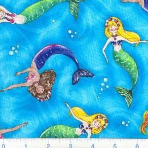    45 Wide Mermaid Dreams Fabric By The Yard Arts, Crafts & Sewing