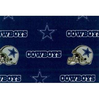 Cotton NFL Dallas Cowboys Blue Football Print Cotton Fabric By the 