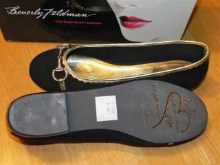   BEVERLY FELDMAN Rhinestone BALLET Jeweled Flats Shoes 8.5M  