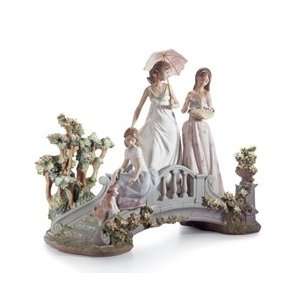   Lladro Bridge of Dreams Porcelain Sculpture with Base