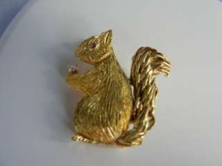 Maurice Guyot Squirrel Pin in 18k Yellow Gold  