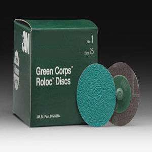 3M Green Corps Roloc Grinding Discs, 2 24 Grit 01398  