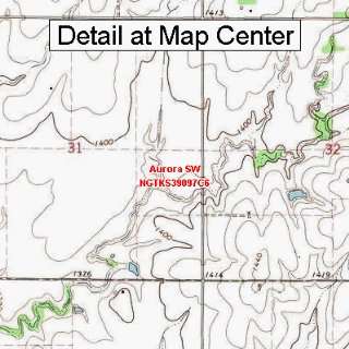  USGS Topographic Quadrangle Map   Aurora SW, Kansas 