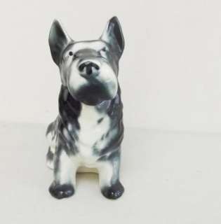 Vtg Ceramic Black & White Scottie Dog Scottish Terrier  