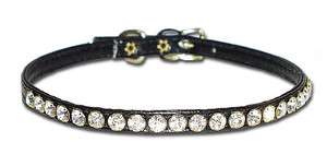 16 Jewel Dog Collar   Black with Crystal Rhinestones   Omni Pet 