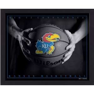  Kansas Jayhawks ProGraph Studio Basketball Framed Print 