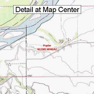 USGS Topographic Quadrangle Map   Poplar, Montana (Folded/Waterproof 