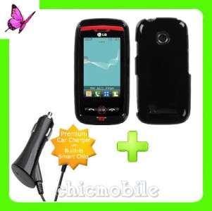 Premium Charger + BLACK Hard Snap on Case Cover NET 10 Tracfone LG505C 