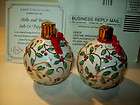 BNIB LENOX HOLLY AND BERRIES SALT AND PEPPER SHAKERS CHRISTMAS JEWELED