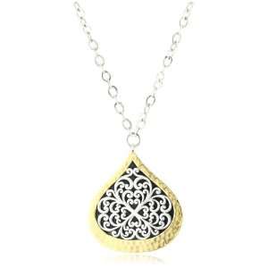 LOIS HILL Two Tone Flat Geo Bulb Pendant Long Chain Necklace
