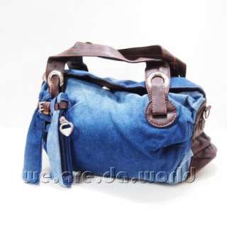 Brand New Designer Womens Indigo Denim Blue Shoulder Hand Bag Handbag 