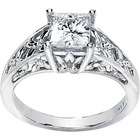   25 Ct Moissanite Princess Cut Engagement Ring Antique Style 14k