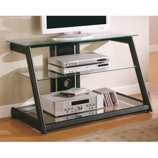 NTR 42 Wide TV StandTV Stand, No Tools Required, Glass Top & 2 Glass 