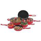 Online Discount Mart Chefs Secret® 16pc Red Aluminum Cookware Set