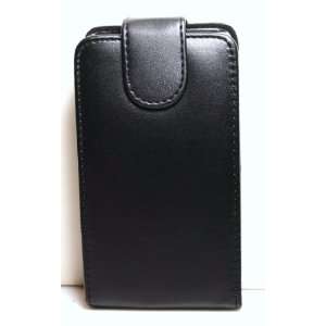  Black Leather Folio Flip Case / Pouch with Clip + Screen 