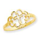 goldia 14k White Gold Onyx & Diamond Mens Cross Ring