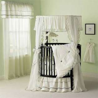 Sherbert Round Crib Bedding Set   color Ecru  Baby Doll Baby Bedding 