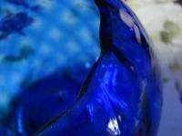 Gorgeous Collectible Cobalt Blue Fenton Rose Bowl NICE  