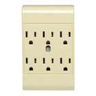 Leviton L01 49686 00I 6 Outlet Adapter Grounded Wheat