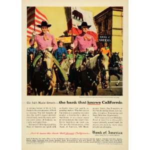  1954 Ad Bank America California Rodeo Horseback Parade 