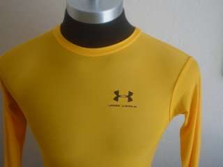 GOLD L/S UNDER ARMOUR COMPRESSION HEAT GEAR SHIRT S  