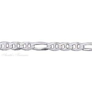   Sterling Silver Figaro Marina Chain Link Necklace 120 4.5mm 14 grams