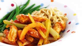 Sweet & Sour vegetables with chicken   A quick, easy and nutritious 