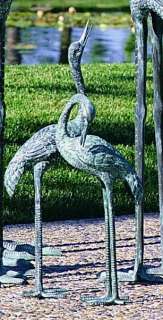 32 Bronze Garden Pair Cranes Crane Spitter Fountain  