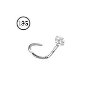   Nose Screw Ring 2mm Genuine Diamond GH VS1 VS2 18G FREE Nose Ring