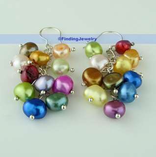 Sterling Silver Multicolor Freshwater Pearl Earring  