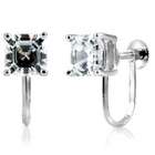 WMU Alixs Screw Back Earrings   2 TCW Asscher Cut CZ