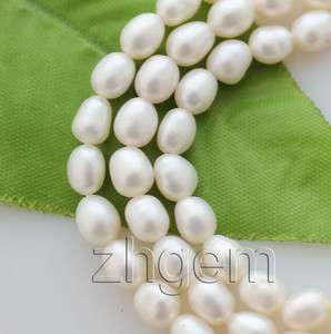 6mm natural white pearl loose beads gem 14.5long  